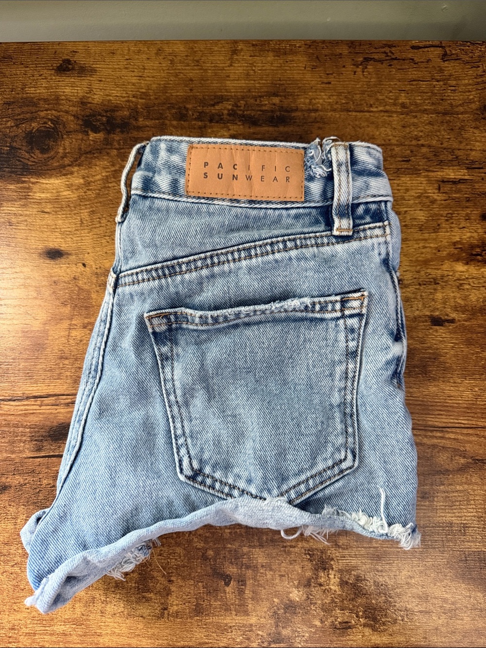 Pacific Sunwear Light Wash Denim Cutoff Shorts